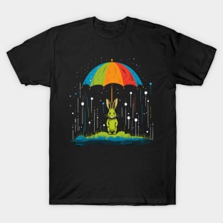 Rabbit Rainy Day With Umbrella T-Shirt
